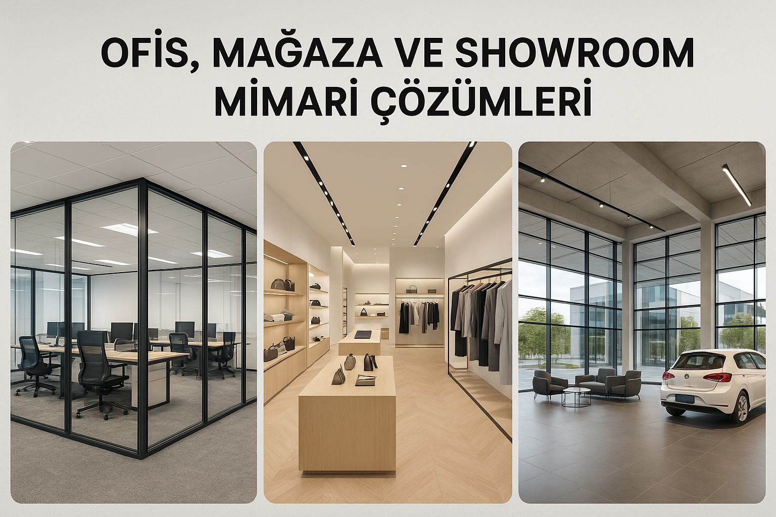 Ofis, mağaza ve showroom mimari çözümleri